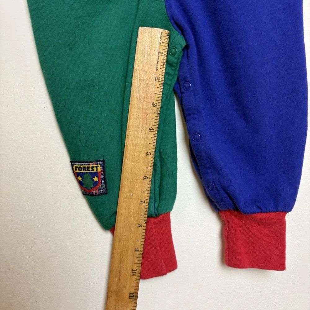 VTG Gymboree Rainbow Tag Bib Colorblock 90s Plaid Overalls X-Small 9-18 Months